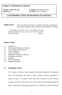 AN INTRODUCTION TO BUSINESS STATISTICS