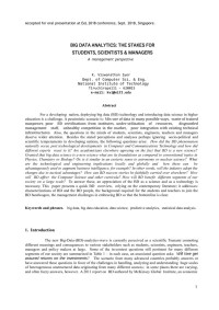 Image of BIG DATA ANALYTICS: THE STAKES FOR STUDENTS, SCIENTISTS & MANAGERS