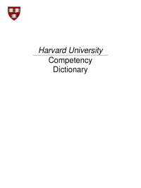 Harvard University - Competency Dictionary