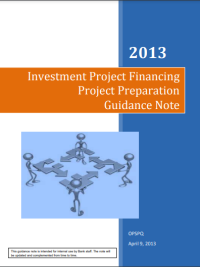 Image of Investment Project Financing Project Preparation Guidance Note