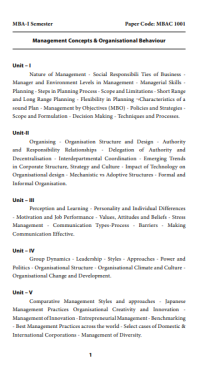 Management Concepts & Organisational Behaviour