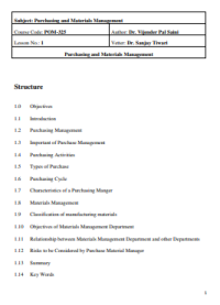 Image of Purchasing and Materials Management