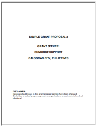 Image of SAMPLE GRANT PROPOSAL 2