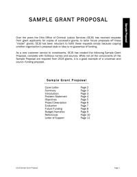 Image of SAMPLE GRANT PROPOSAL